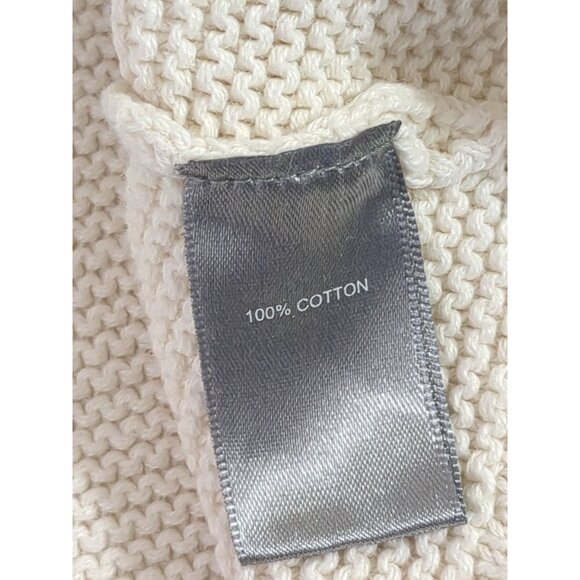 Marled Cropped Sweater Womens XS White Nautical Beachy Coastal Cotton - Picture 6 of 8